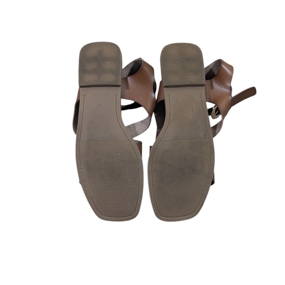 Old Navy Brown Strappy Open Toe Sandals w/Gold Buckle Size 10 - Picture 3 of 5